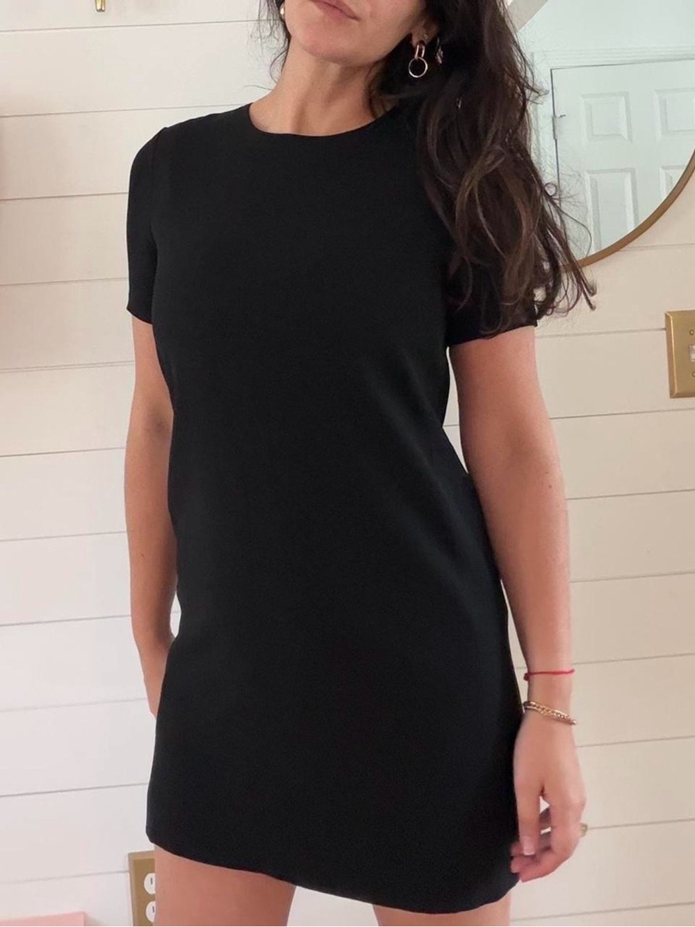 Aritzia Babaton Classic Patricio Black Mini Short Sleeve Shift Dress - Size 6